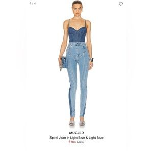 MUGLER
Spiral Jean in Light Blue & Light Blue